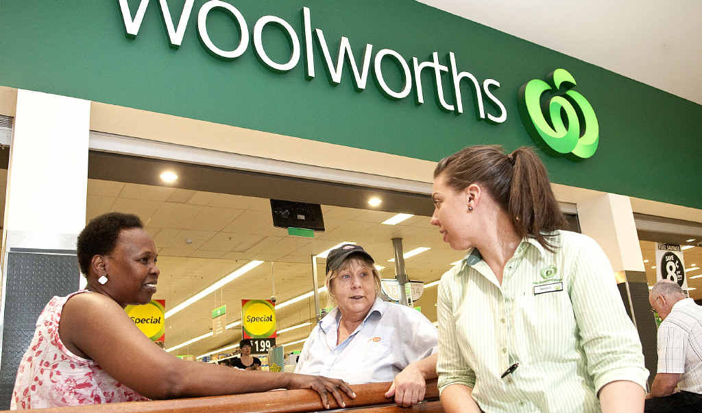 Woolworths Clifford Gardens customer service manager Amanda Cox (right) accepts job applications from Christine Kose (left) and Debbie McDonald. Woolworths Clifford Gardens customer service manager Amanda Cox (right) accepts job applications from Christine Kose (left) and Debbie McDonald.